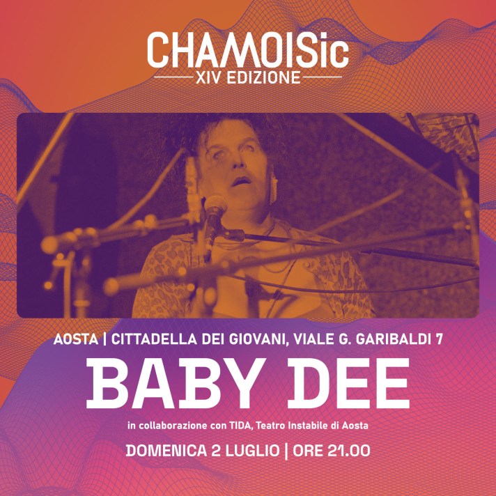 CHAMOISic Festival: al via domenica 2 luglio ore 21 alla Cittadella dei Giovani di Aosta con il concerto di Baby Dee
