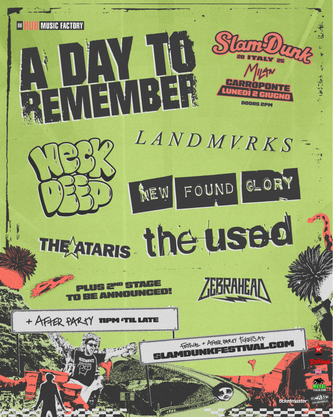 Locandina Slam Dunk 2025 con nomi band