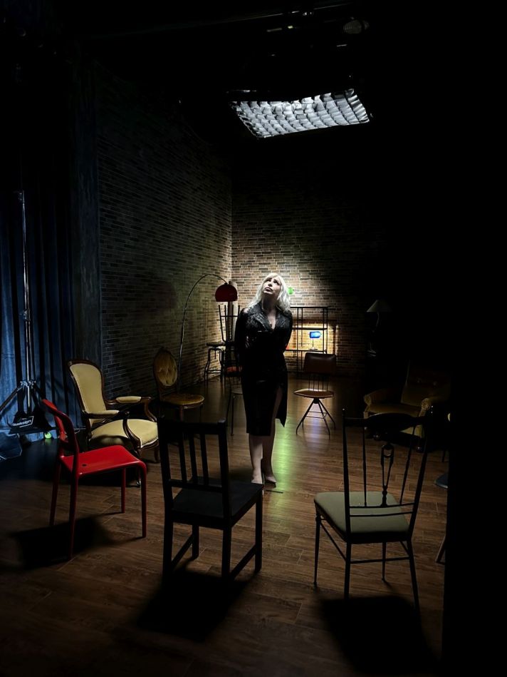 Romina Falconi durante la presentazione del mediometraggio Rottincuore – Il Discofilm