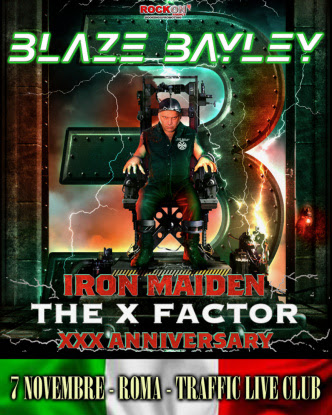 Blaze Bayley in concerto a Roma il 7 novembre, con un tour speciale per celebrare "The X Factor" e i suoi grandi successi.